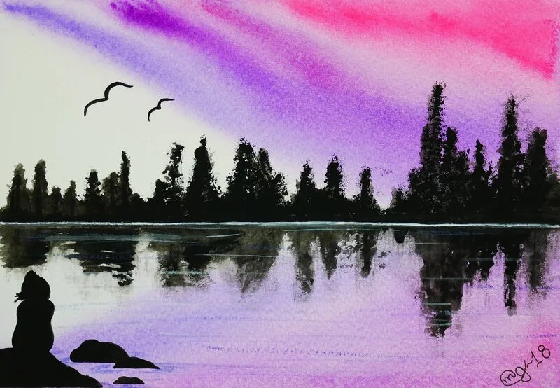 Akvarell Minna av Michaela Gustafsson