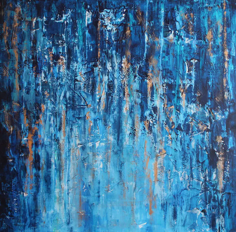 Akrylmålning Feeling not so blue av Jenny Nielsen