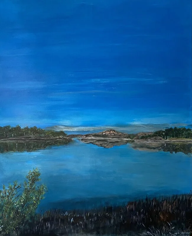 Akrylmålning Stigfjorden av Sofia Jonasson