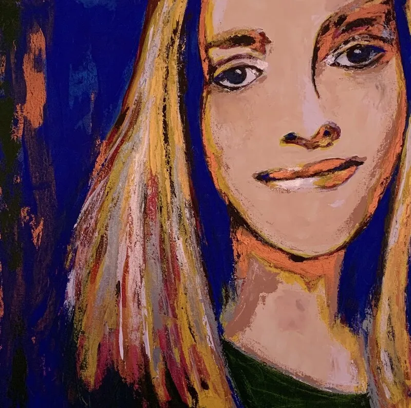 Akrylmålning Linnea av Fredrik Buxfeldt