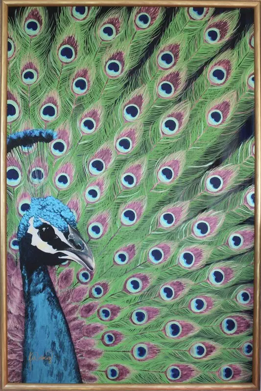 Akrylmålning Magical Peacock av Kristina Weberg