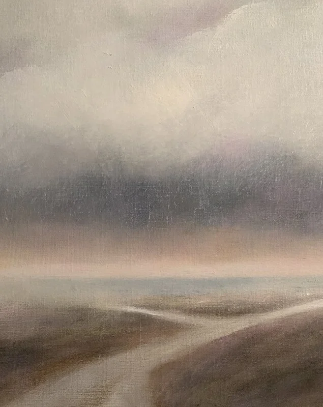 Oljemålning Vägen vid havet,Sysneudd 100x80 av Ruth Fomin Persson