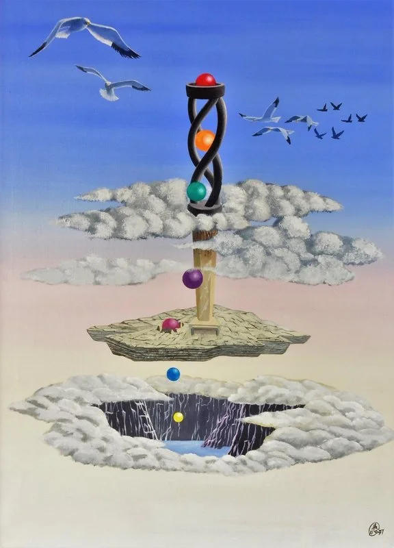 Akrylmålning Chakrafärger av Erik Ahlinder