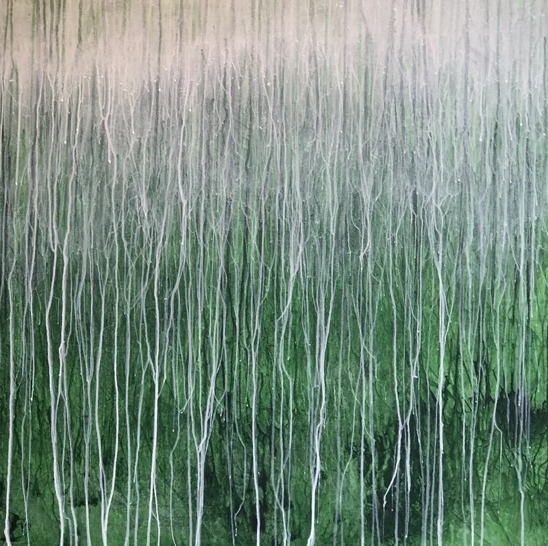 Akrylmålning Träd a.k.a Hammarby av Annette Landin