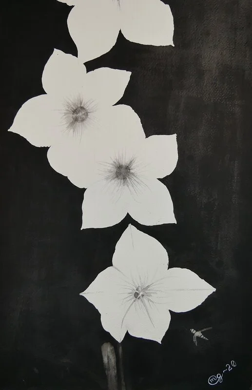 White flowers av Michaela Gustafsson