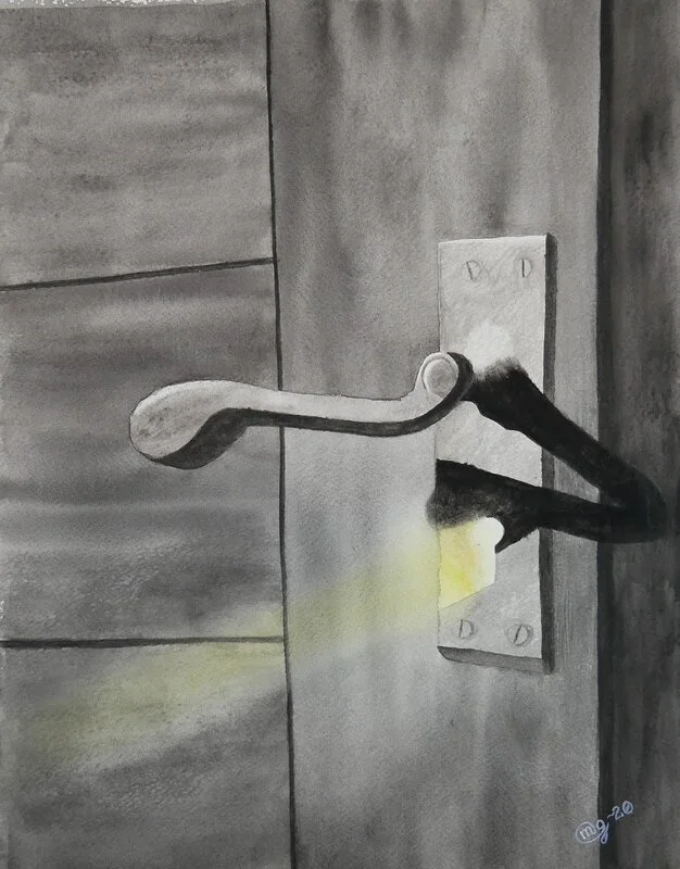 Akvarell The door av Michaela Gustafsson