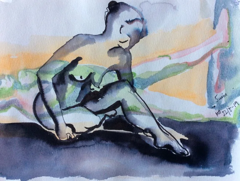 Sittande kvinna XXXXII av Lena Öhman