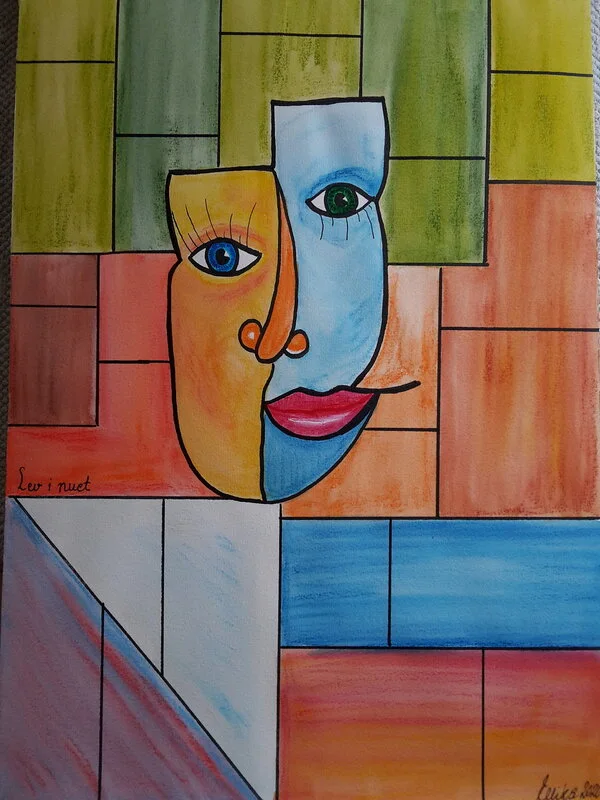 Akvarell Lev i nuet av Ellinor Karlsson