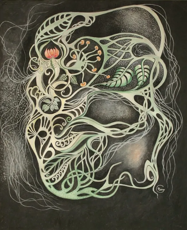 Akvarell Fantasin växer av Ulla Silcock