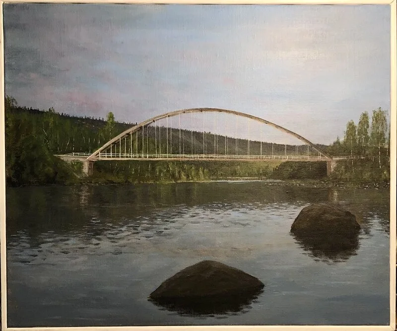 Oljemålning Ransbybron av Robert Stålbro