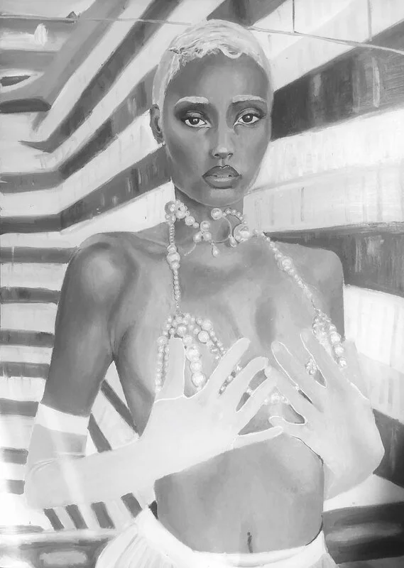 Oljemålning Glass walls av Stephanie Bergqvist