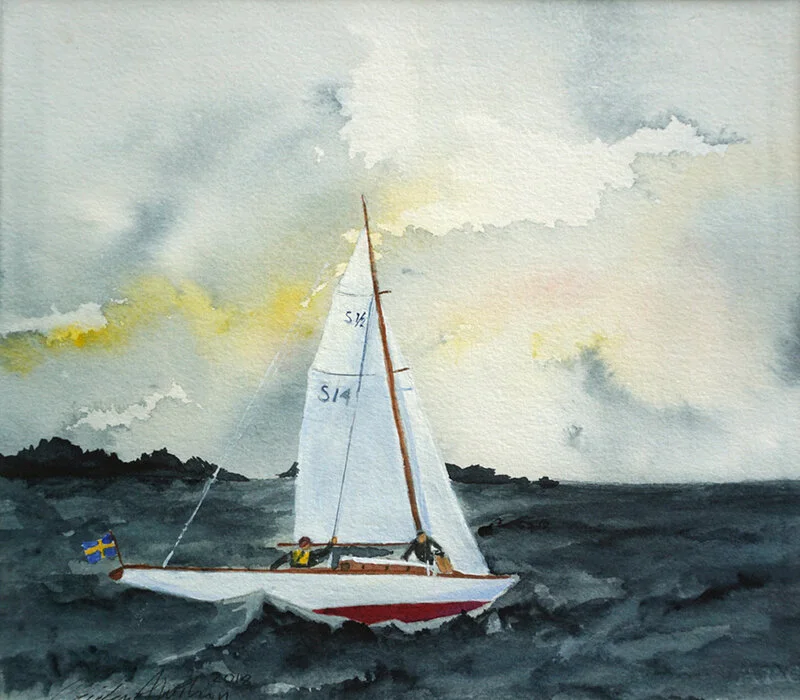 Akvarell Håll i! av Cecilia Alvthin