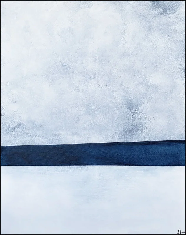 Akrylmålning No. 200504, White Day Horizon av Stellan Fine Art