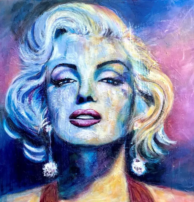 Akrylmålning MARILYN av Marit Stjernberg