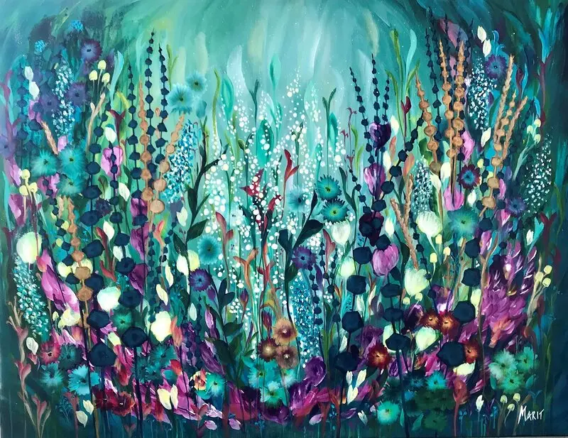 Akrylmålning SUMMER av Marit Stjernberg