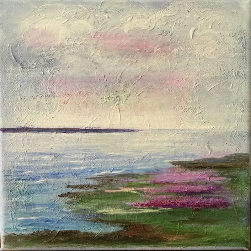 Akrylmålning Strandäng av Christina Sundman