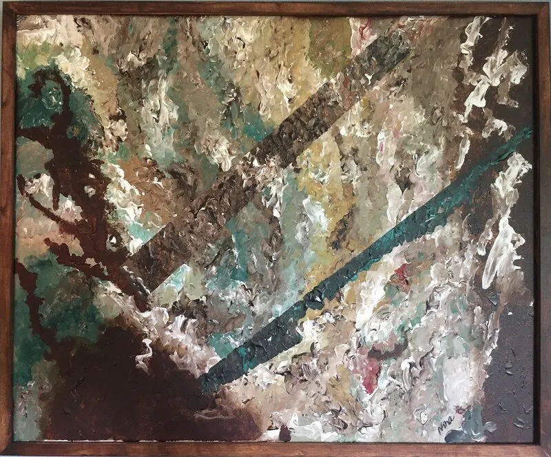 Akrylmålning Papermoon av Nina Frodin