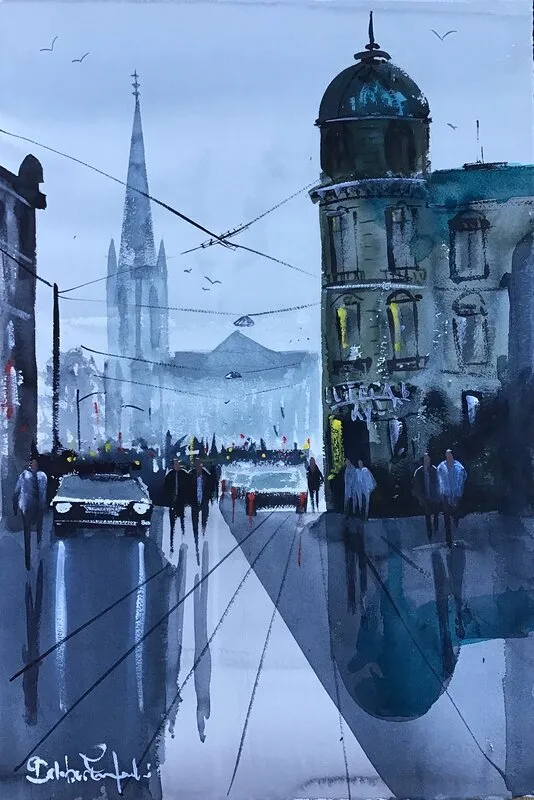 Akvarell HagaKyrkan av Emin Fine Art