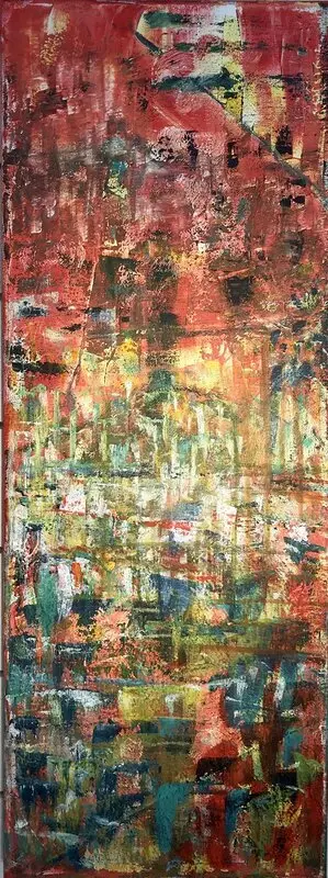 Akrylmålning Rhapsodic City av Lena Sjöberg