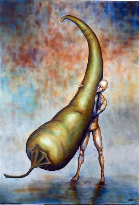 Oljemålning Stark känsla 2014 av Ilse Hviid