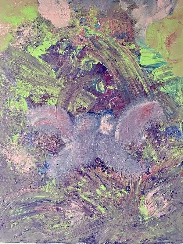 Akrylmålning Lovebirds av Anitas Art/Anita Nyberg