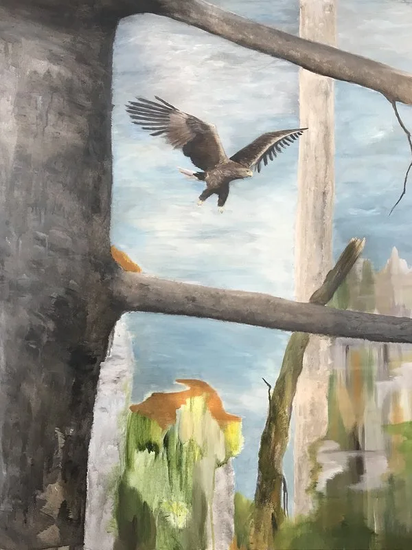 Akrylmålning Vingslag i nuet av Bo Rydén