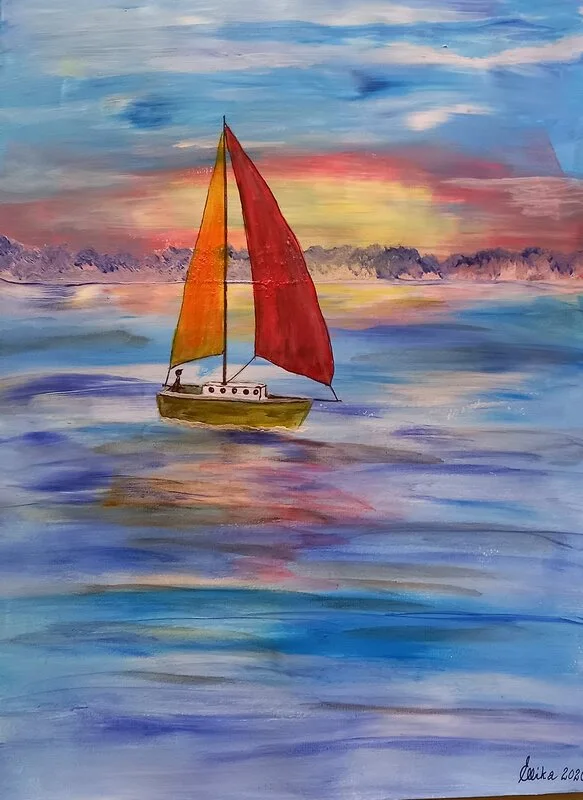 Akrylmålning Frosty morning av Ellinor Karlsson