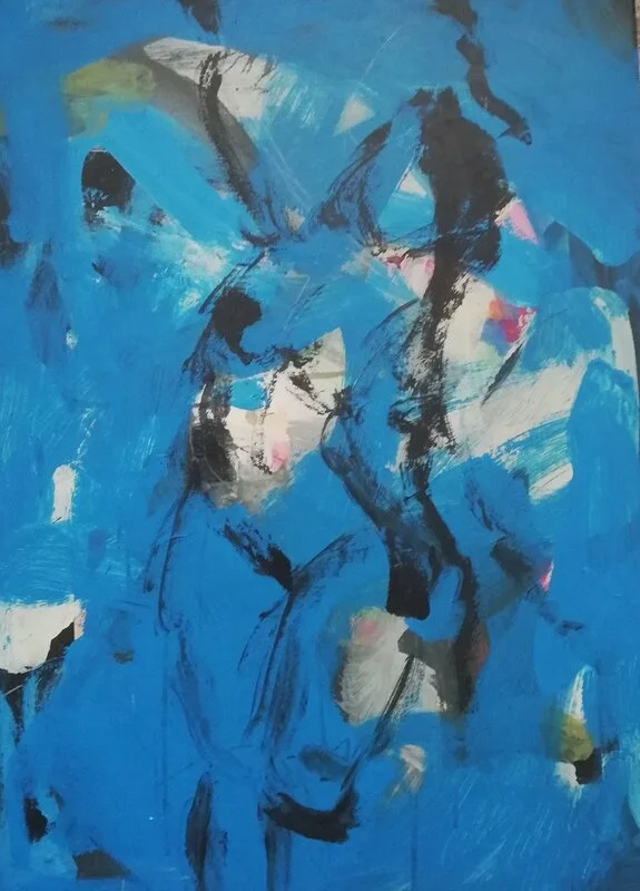 Akrylmålning Blue lady av Alicia Larsson