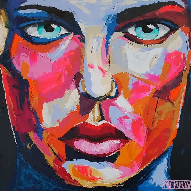 Akrylmålning Leila av Mia Färm