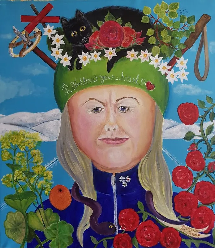 Akrylmålning Fjällrosen av Margret Olsson