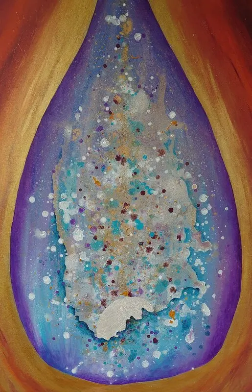 Akrylmålning En ny värld föds av Mona Lindström