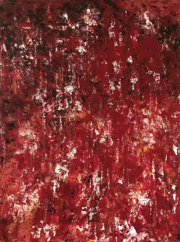 Akrylmålning Red av Helena Christensen