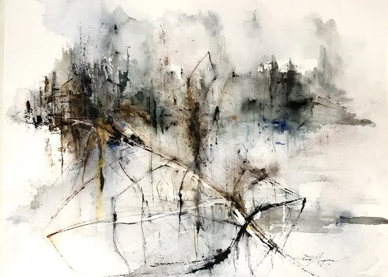 Akvarell The transformation of the season av Dana Ingesson