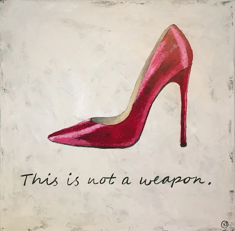 Akrylmålning THIS IS NOT A WEAPON av Ylva Junfelt
