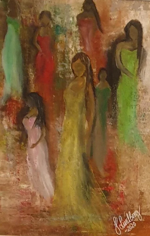 Akrylmålning Girlpower av Jennie Lindborg