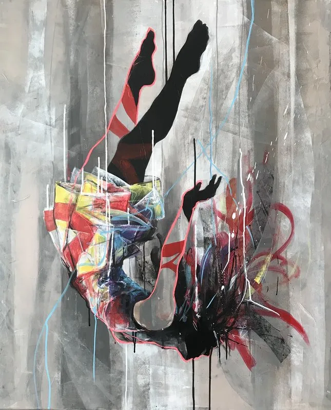 Akrylmålning Reverse av Kicki Edgren