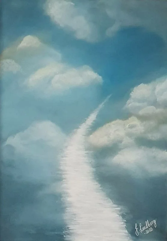 Akrylmålning Änglarnas stig av Jennie Lindborg