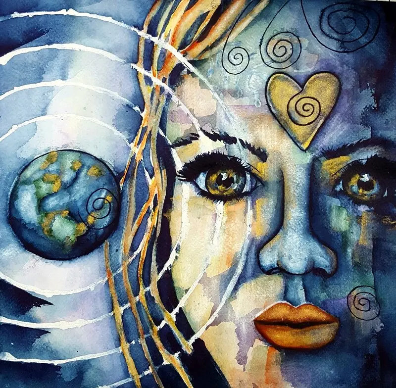 Akvarell Your inner self av Ann-Kristin Magnusson