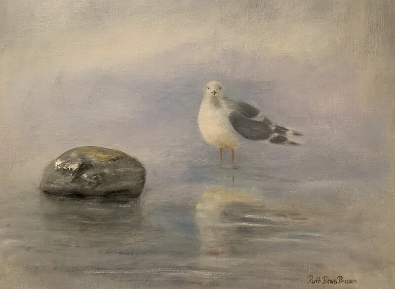 Oljemålning Himmel och hav av Ruth Fomin Persson