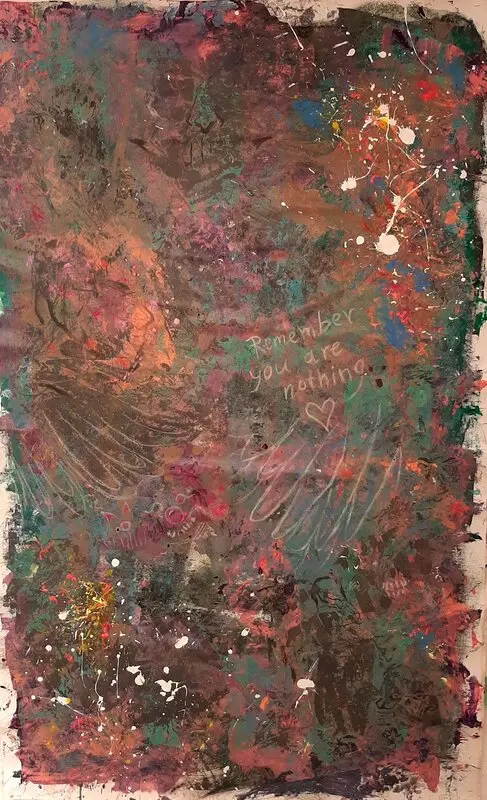 Akrylmålning REMEMBER you are nothing av Hanna Zajac