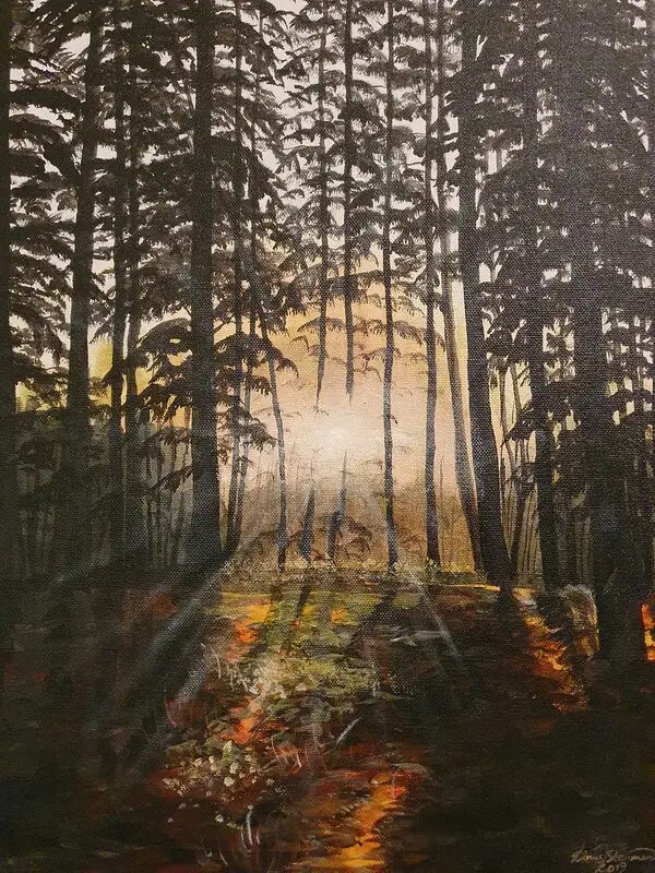 Akrylmålning Solnedgång Körunda av Linus Stenman