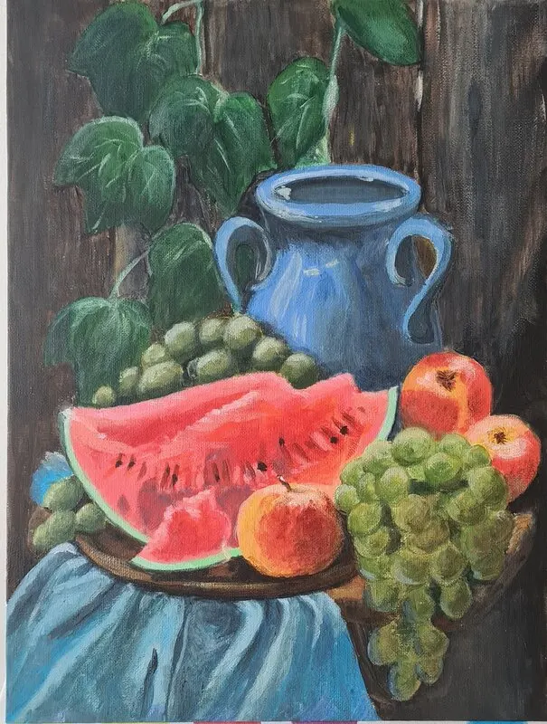 Akrylmålning Stilleben av Marina Bordovska