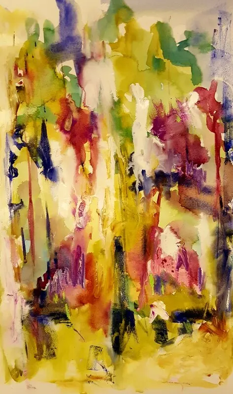 Akvarell In the forest where the unicorn lives.. av Åsa Edlund