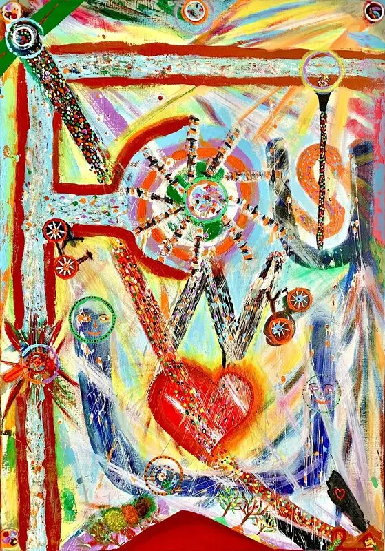 Akrylmålning Focus On What U Love av Julian Yalda