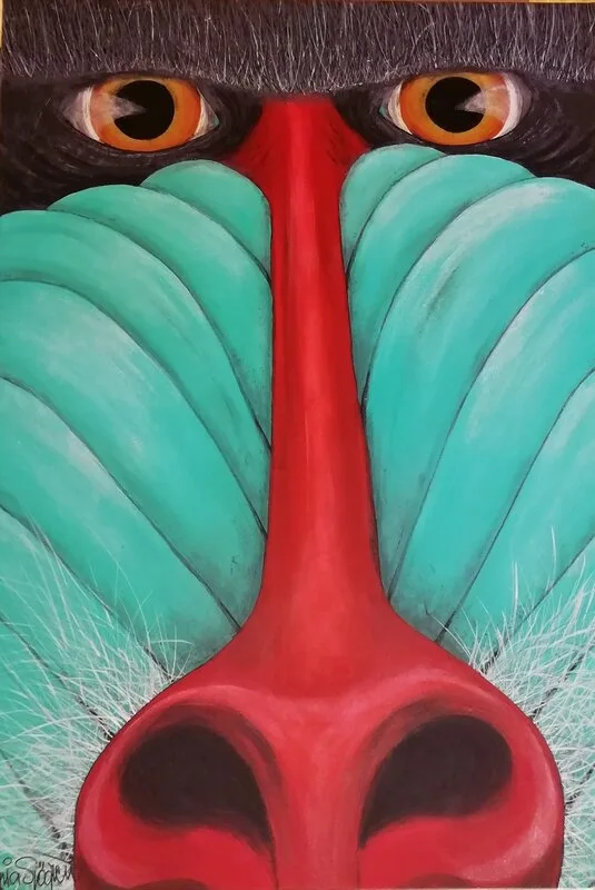 Akrylmålning "P" Rutiner är inget för mig. av Sonia Sjögren