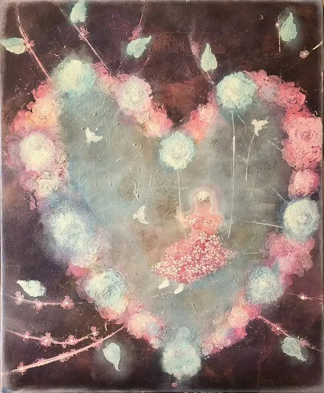 Akrylmålning Livets Gunga av Evelina Eriksson