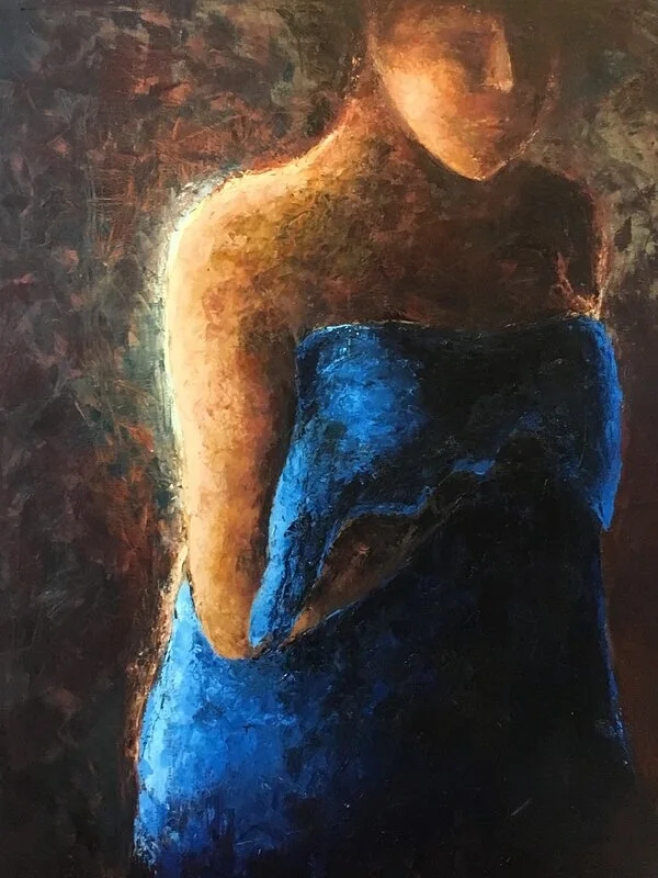 Oljemålning Blåuse av Jeanette Krantz Adner