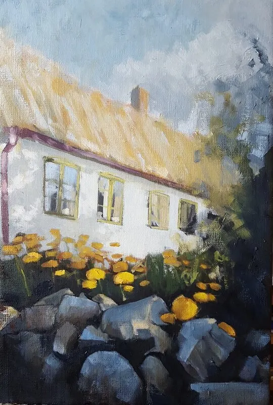 Oljemålning Kivik Skåne av Anders Olsson