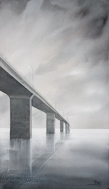 Akvarell Bron av Bo Hoflin