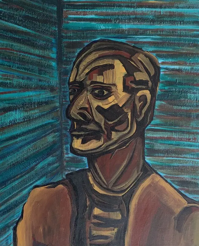 Akrylmålning Ögonkontakt. av Vilmer Hillborg